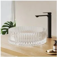 EMKE Aufsatzwaschbecken Rundes Glas Aufsatzwaschbecken 40 cm – modernes Design Waschschale