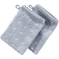 Möve Waschhandschuh Waschhandschuh "Quadretti" 2er-Pack, Frottier, Walk-Frottier Uni