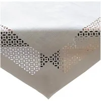 matches21 HOME & HOBBY Tischdecke Tischdecke REA durchbrochene Ornamente Polyester weiß 85 x 85 cm (1-tlg), Pflegeleicht & waschbar bei 30 °C