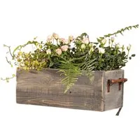 Home-trends24.de Blumenkasten Blumenkasten Pflanzkasten Holz Pflanzer Kasten Pflanzbox Antik Holz