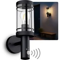 SSC-LUXon LED Außen-Wandleuchte MOVI Außenleuchte mit Bewegungsmelder IP44 LED Glühbirne 4W warmweiß, Warmweiß