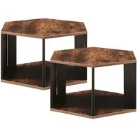 en.casa Couchtisch (2-St., 2er Set), »Molde« vertikal und horizontal aufstellbar Schwarz/Walnussoptik
