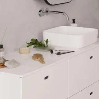 Neuesbad Keramik Aufsatzwaschtisch CARIA 39 cm, weiss glänzend NB1DF50481