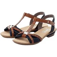 Rieker Sandalette, Sommerschuh, Sandale, Keilabsatz, in zweifarbiger Optik