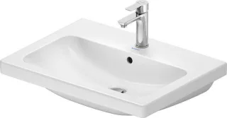 Duravit D-Code Waschtisch 650x480mm, M.Überlauf, Mit 1 Hahnloch 2399650000