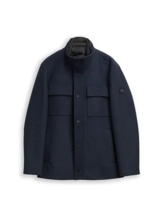 Tom Tailor - 2-in-1 Wolljacke mit abnehmbarer Innenjacke blue small herringbone - Gr. - XXXL