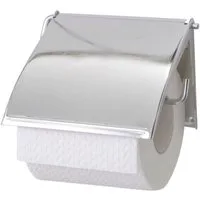 WENKO Toilettenpapierhalter Cover, Chrom, mit geschlossener Form