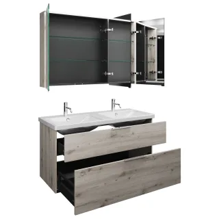 Burgbad SET Eqio Eiche Dekor Silber/Alpinweiss, SFAQ123LF6015C0001 SFAQ123LF6015C0001
