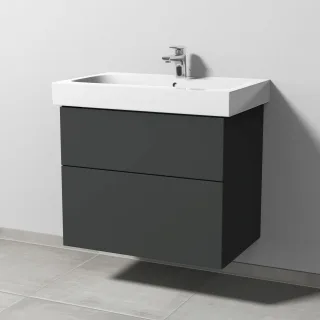 Sanipa 3way Waschtischunterbau zu Geberit iCon Waschtisch mit 2 Auszügen, Graphit-Matt SP6511B