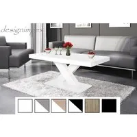 designimpex Couchtisch Design H-888 Weiß Hochglanz Highgloss Tisch Wohnzimmertisch