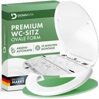 DomuSPA WC-Sitz Toilettendeckel mit Absenkautomatik – antibakterieller WC Sitz (Inkl. Installationsschablone), mit Quick-Release, auch als Kindersitz erhältlich