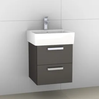 Artiqua 412 Waschtischunterschrank für Connect Cube E7138, Stahlgrau Metallic, 412-WUT-I28-R-7141-88 412-WUT-I28-R-7141-88