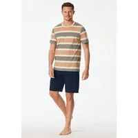 Schiesser Shorty Casual Nightwear (2 tlg) mit Rundhalsausschnitt und kurzen Ärmeln, in Single-Jersey Qualität