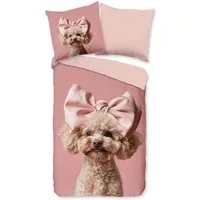 good morning Kinderbettwäsche Roxy, Renforcé, 2 teilig, Baumwolle, Renforcé, 135x200, Wendeoptik, Kind, Mädchen, Pudel