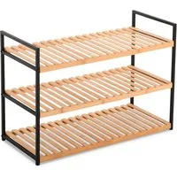 Raburg Schuhregal Schuhablage, Bambus, Kava, 2 Böden, für Flur, Schlafzimmer oder Bad, modernes Design