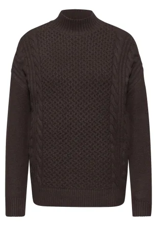 Street One - Pullover mit Strickmuster deep roast brown - Gr. - 44