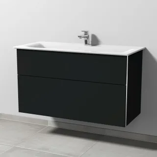 Sanipa 3way Waschtischunterbau zu Ideal Standard Connect Air Waschtisch mit 2 Auszügen, Vulkan-Matt BP6431V