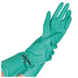 Mensch Chemikalienschutzhandschuhe Professional, Nitril, Größe 9, 9/ L, Nitril, grün , Größe:9/ L, Material:Nitril, Farbe:grün