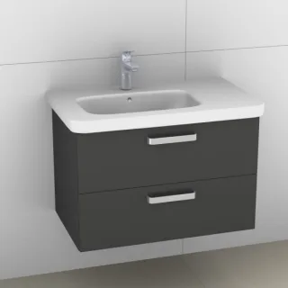 Artiqua 411 Waschtischunterschrank für DuraStyle 232580 Becken links Anthrazit Hochglanz, 411-WU2L-D 411-WU2L-D42-7015-51