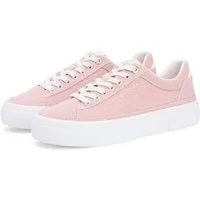 Tommy Hilfiger TH FOXING PLATFORM WASHED CANVAS Plateausneaker Freizeitschuh, Halbschuh, Schnürschuh im angesagten Jeans-Look