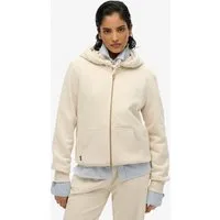 Superdry Kapuzensweatjacke ESSENTIAL LOGO ZIPHOOD HB aus Baumwolle und Polyester, Relaxed Fit, mit Rippbündchen