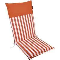 LILENO HOME Hochlehnerauflage Gartenstuhl Auflage, bequeme Sitzauflage für Gartenmöbel, Stuhlkissen, (1 St., 1er Set), Polsterauflage Streifen Coralle, Sitzpolster für Klappstühle