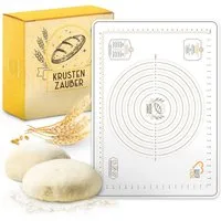 Krustenzauber Backmatte Zubehör - Brotschlingen, Schneebesen, Backmatte, Teig Reinigungstücher, Backmatte Silikon