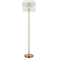 GLOBO LIGHTING Stehlampe Stehleuchte GORLEY, 1-flammig, H 152 cm, Goldgelb, ohne Leuchtmittel, Metall, mit Stäben aus Rauchglas