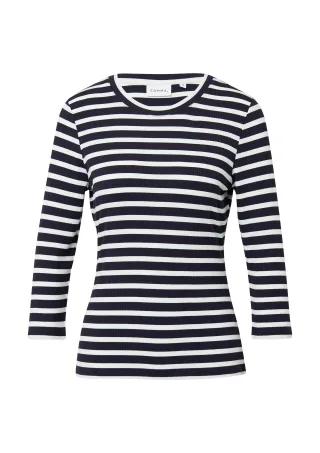 comma - T-Shirt blau|weiß - Gr. - 44