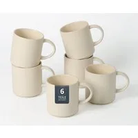 OTTO home Becher Kaffeebecher Ylvii, 6er Set, 6-tlg., Steinzeug, spülmaschinenfest und mikrowellengeeignet, 350 ml