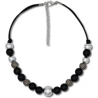 Firetti Kette ohne Anhänger im verschiedenen Look aneinander gereiht, mit Glassteinen - mit Kunststoffperle
