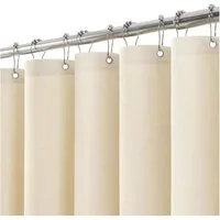 LuxusKollektion Duschvorhang Duschvorhang Leinen mit Metall Duschvorhangringe 182x214cm Beige