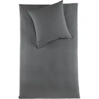 pure hug Bettwäsche Set Musselin 135x200 Design anthrazit Baumwolle, Musselin, 2 teilig, Sommer Geschenke Idee Frauen Männer weich sale Reißverschluss Partner
