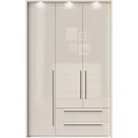 OTTO home Drehtürenschrank Piano, inklusive Rahmen und Beleuchtung, soft-close-Funktion (viele Breiten zur Auswahl, 226cm hoch, mit jeweils 2 Schubladen) beige oder weiß, UV lackiert, Hochglanzfronten, FSC-zertifiziert