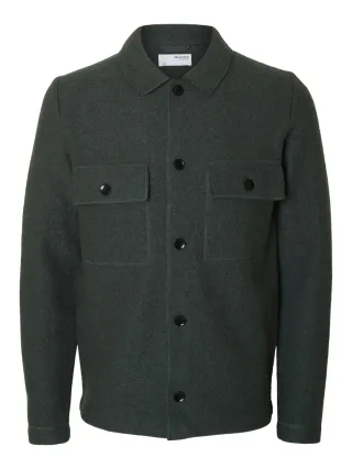 SELECTED MEN - SLHNEALY LS KNIT WORKWEAR CARDIGAN NOOS deep forest - Gr. - M