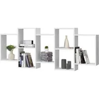 en.casa Wandregal, »Jessheim« Bücherregal Schweberegal Wandboard CD Regal Weiß