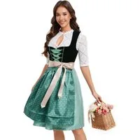 MODISFRAU Dirndl Trachten Damen Kurz für Oktoberfest (Set, 3er-Pack)