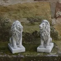 gartendekoparadies.de Gartenfigur Löwen Statue, Steinfigur, Torwächter, H. 34 cm, 10 kg, Frostsicher