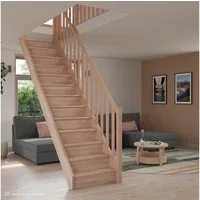 Treppen Intercon Raumspartreppe Casablanca gerade, 60 oder 80 cm Stufenbreite, für Geschosshöhen bis 280,00 cm, Stufen offene oder geschlossene Stufen, Durchgehende Wangen