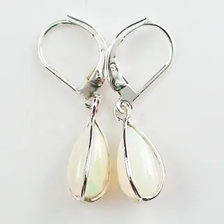 Welo Opal Ohrhänger 1,41 ct. + 1,73 ct. aus 935er Silber Ohrhänger