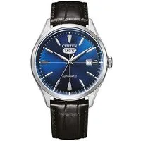 Citizen Automatikuhr Crystal Seven NH8390-20LC, Armbanduhr, Mechanische Uhr, Herrenuhr, Datum, Lederarmband