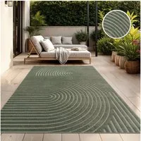 TT Home Teppich Diele, Esszimmer, Flur, Küche, Wohnzimmer, Außenbereich, Rechteckig, Höhe: 10 mm, In-& Outdoorteppich Wetterfest Balkon Schlafzimmer Skandi Regenbogen M