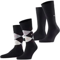Burlington Socken Everyday Argyle Mix (2 Paar) atmungsaktiv, Einheitsgröße 40-46, Argyle-Muster