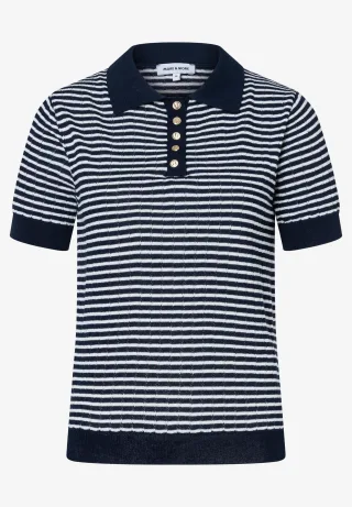 MORE & MORE - Strick-Polo blau - Gr. - 34