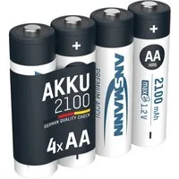 ANSMANN AG Akku AA 2100mAh Mignon NiMH 1,2V – 1000x wiederaufladbar (4 Stück) Akku 2100 mAh (1.2 V)