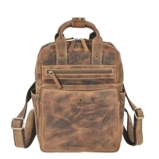 Geräumiger Lederrucksack im Format A4 mit integriertem Tabletfach | Greenburry Vintage. Die strukturierte Fächeraufteilung für Ihren Alltag.