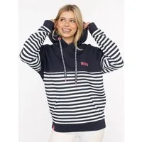 Zwillingsherz Hoodie "Moin Streifen" Stickerei, Kapuze mit bedruckter Kordel, gestreift