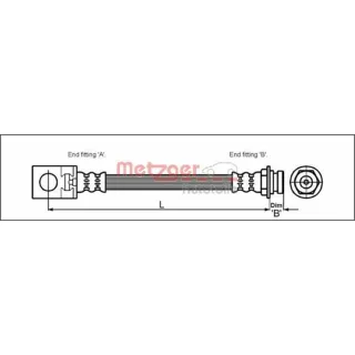 Metzger Bremsschlauch hinten Jeep Cherokee