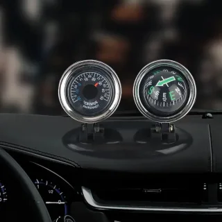 2 in 1 Car Ornaments Compass with Thermometer Direction Dashboard Ball for Cars Trucks SUVs