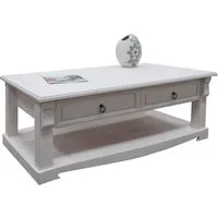 OTTO home Couchtisch Anna (Gesamtmaße (B/T/H): ca. 120/65/43 cm), Kaffeetisch mit Schublade und Ablage, Massivholz, FSC®